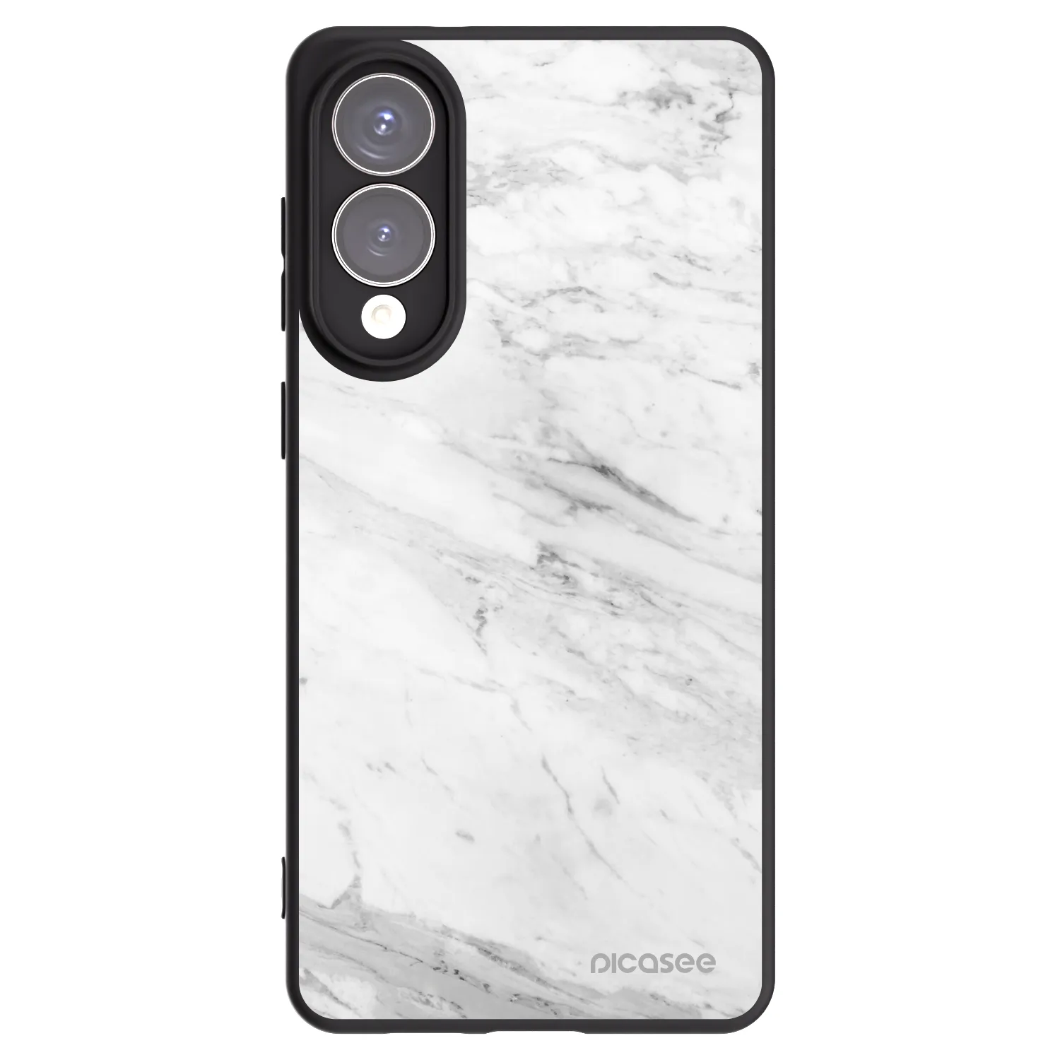 Picasee silikonski črni ovitek za Samsung Galaxy S25 Edge 5G - White marble