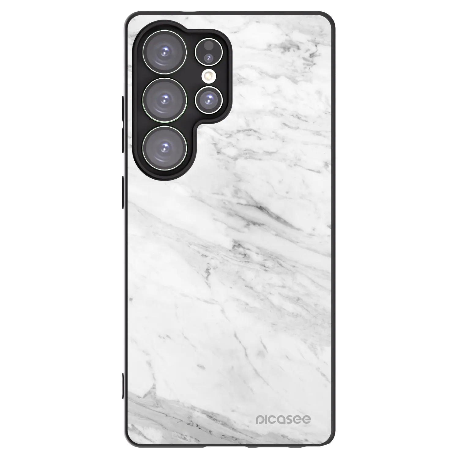 Picasee silikonski črni ovitek za Samsung Galaxy S25 Ultra 5G - White marble