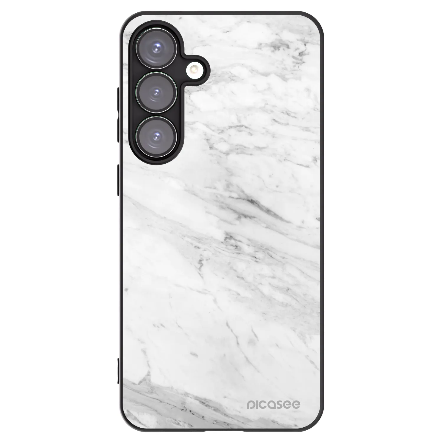 Picasee silikonski črni ovitek za Samsung Galaxy S25+ 5G - White marble