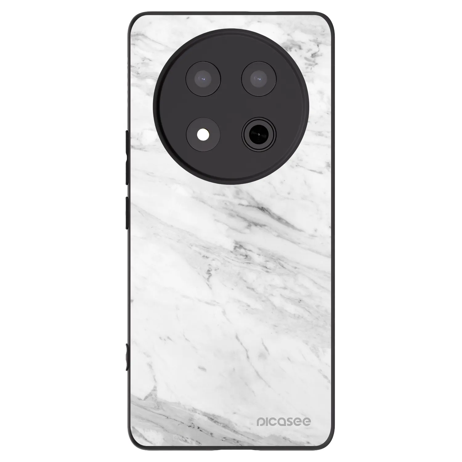Picasee silikonski črni ovitek za Honor Magic7 Lite 5G - White marble