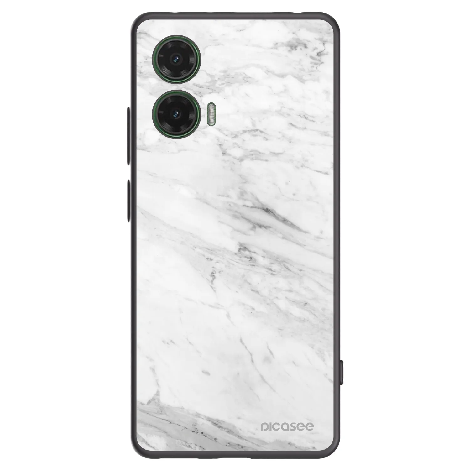 Picasee silikonski črni ovitek za Motorola Moto G35 5G - White marble