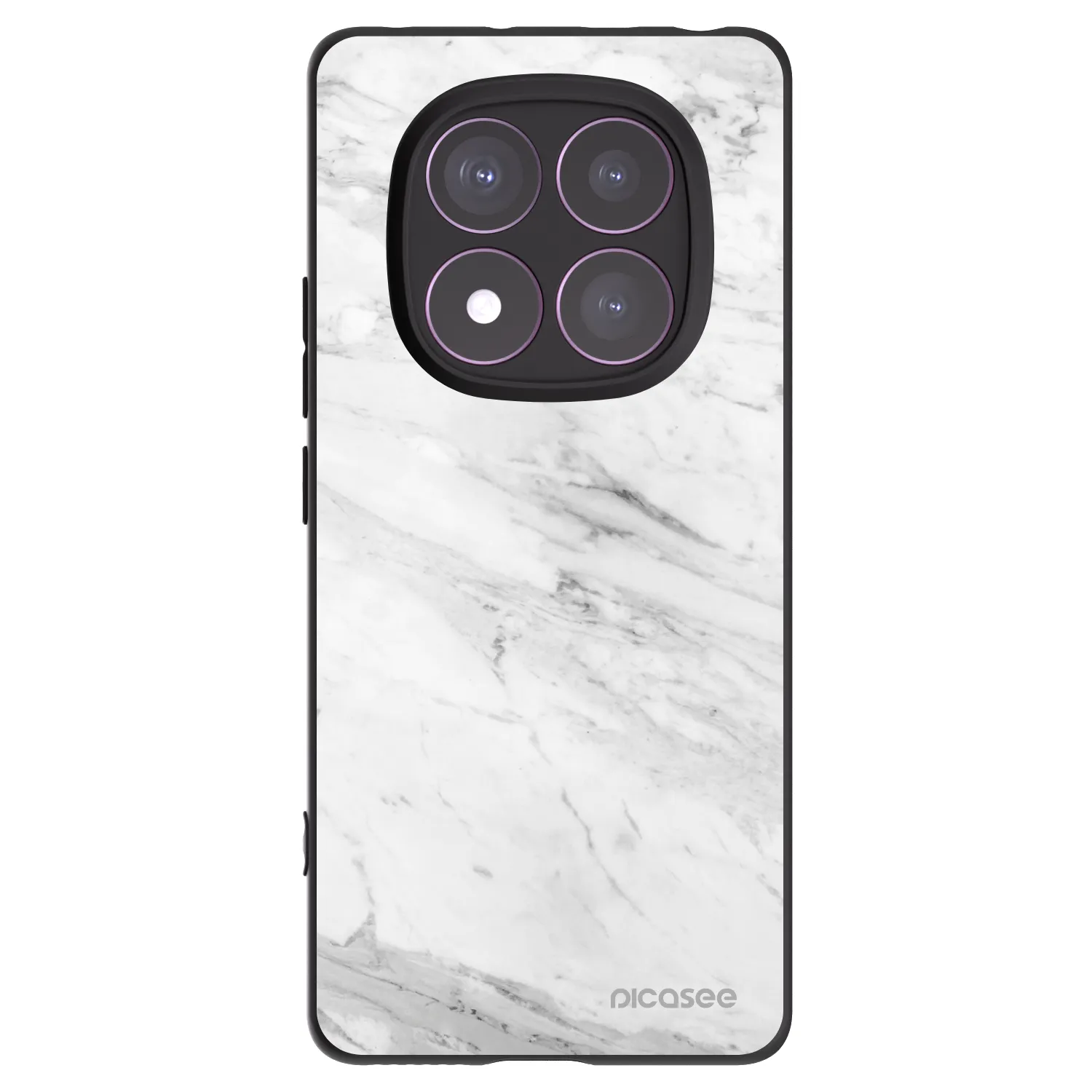 Picasee silikonski črni ovitek za Xiaomi Redmi Note 14 Pro 4G - White marble