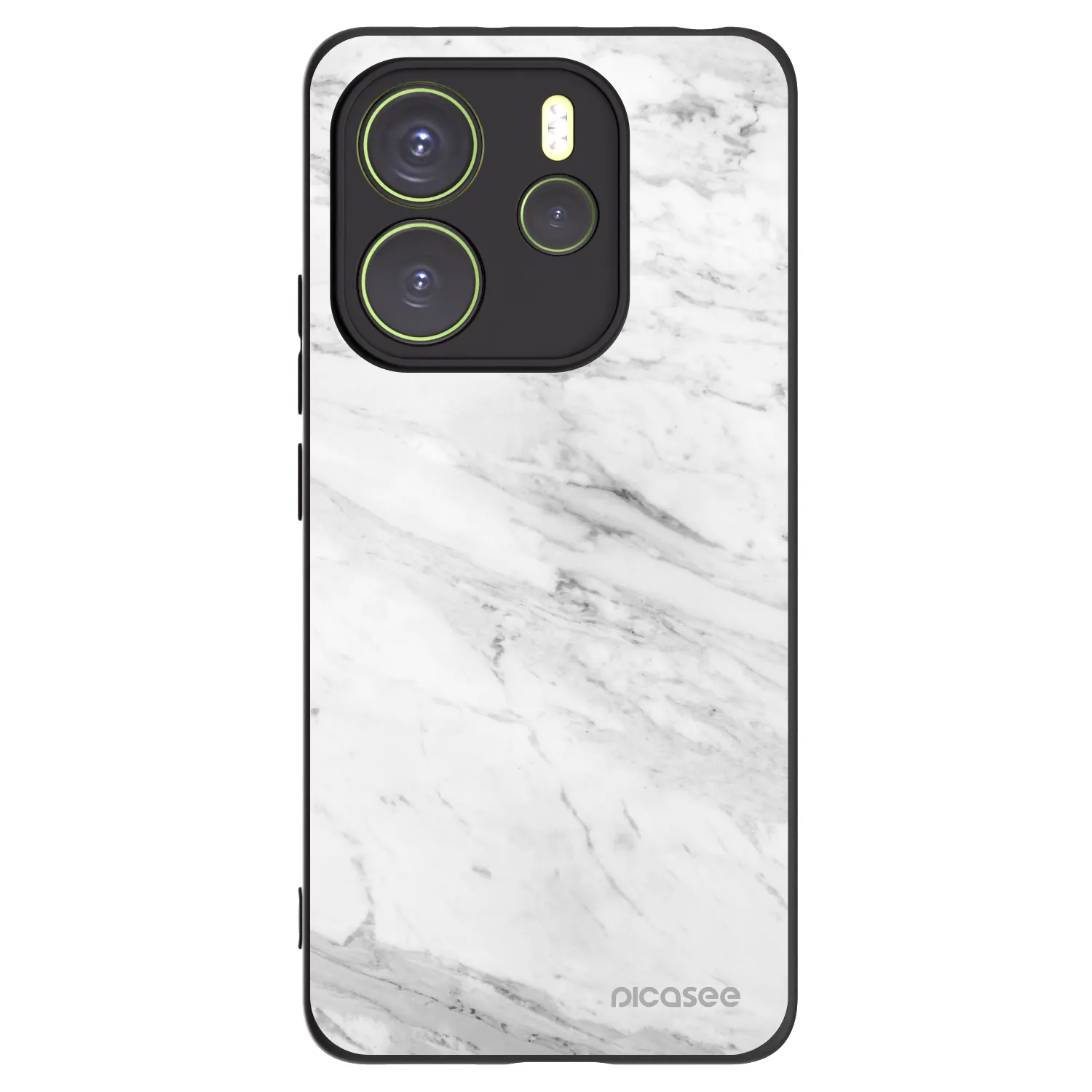 Picasee silikonski črni ovitek za Xiaomi Redmi Note 14 4G - White marble