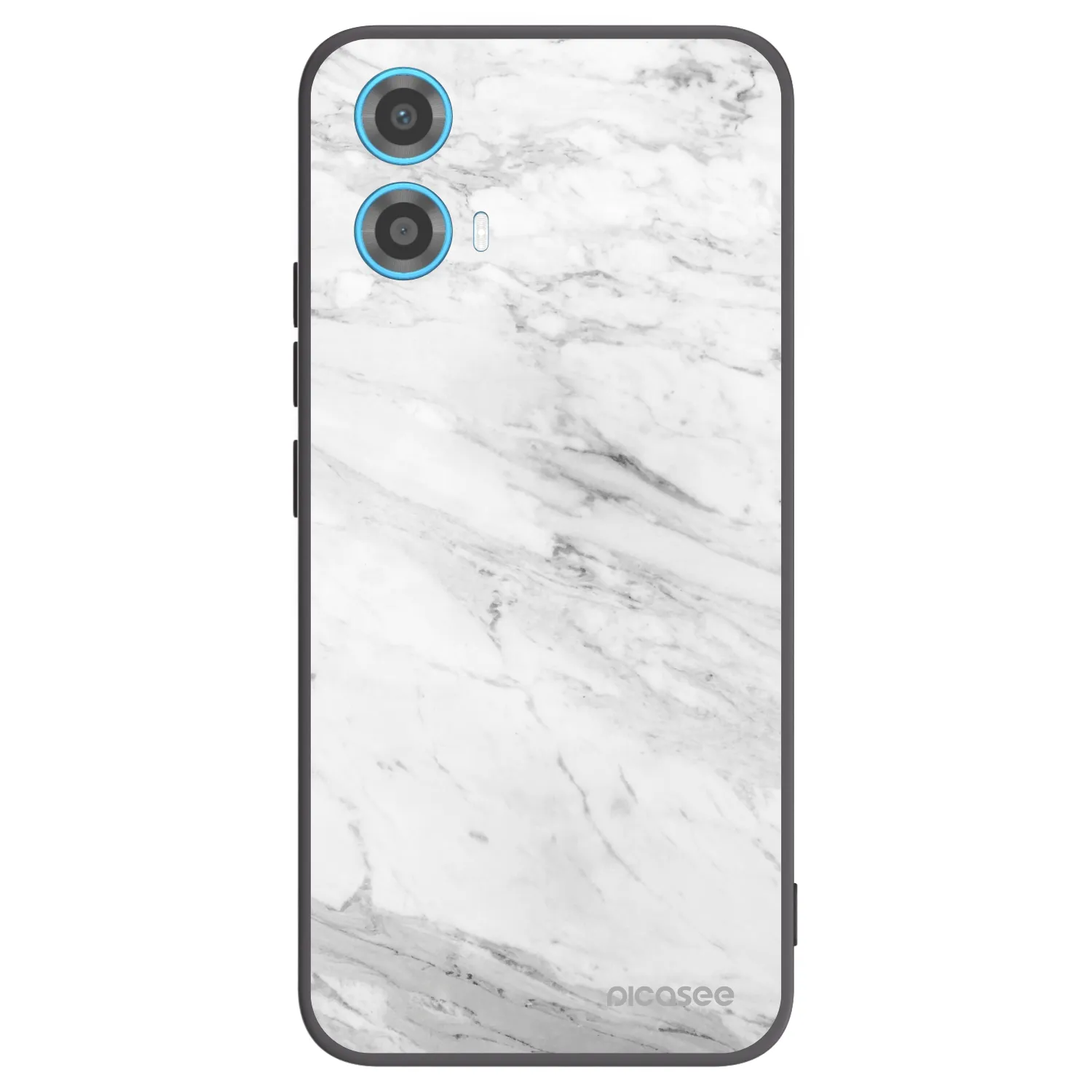 Picasee silikonski črni ovitek za Motorola Moto G34 5G - White marble