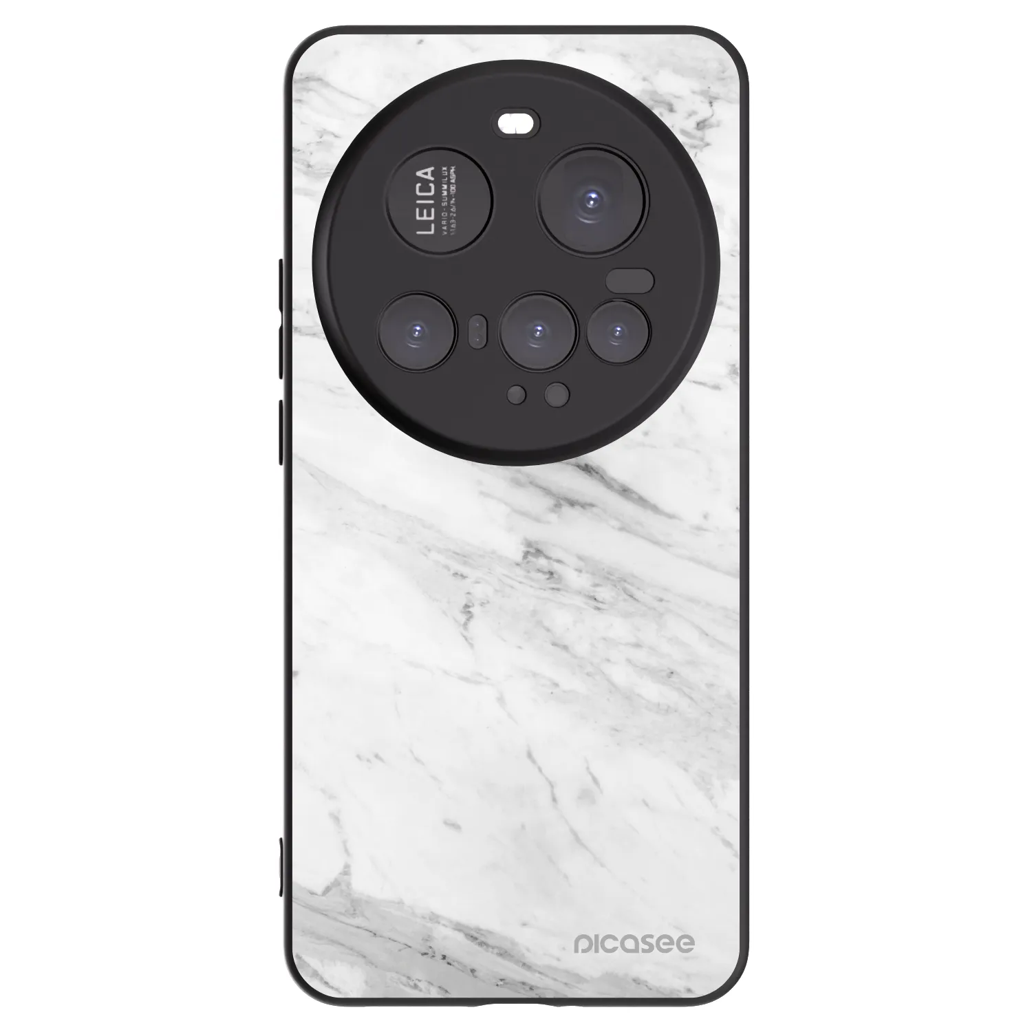 Picasee silikonski črni ovitek za Xiaomi 15 Ultra - White marble