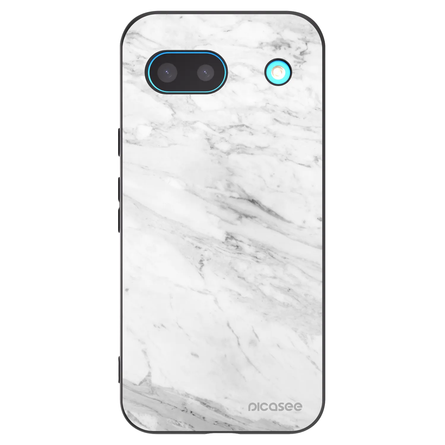 Picasee silikonski črni ovitek za Google Pixel 8a - White marble