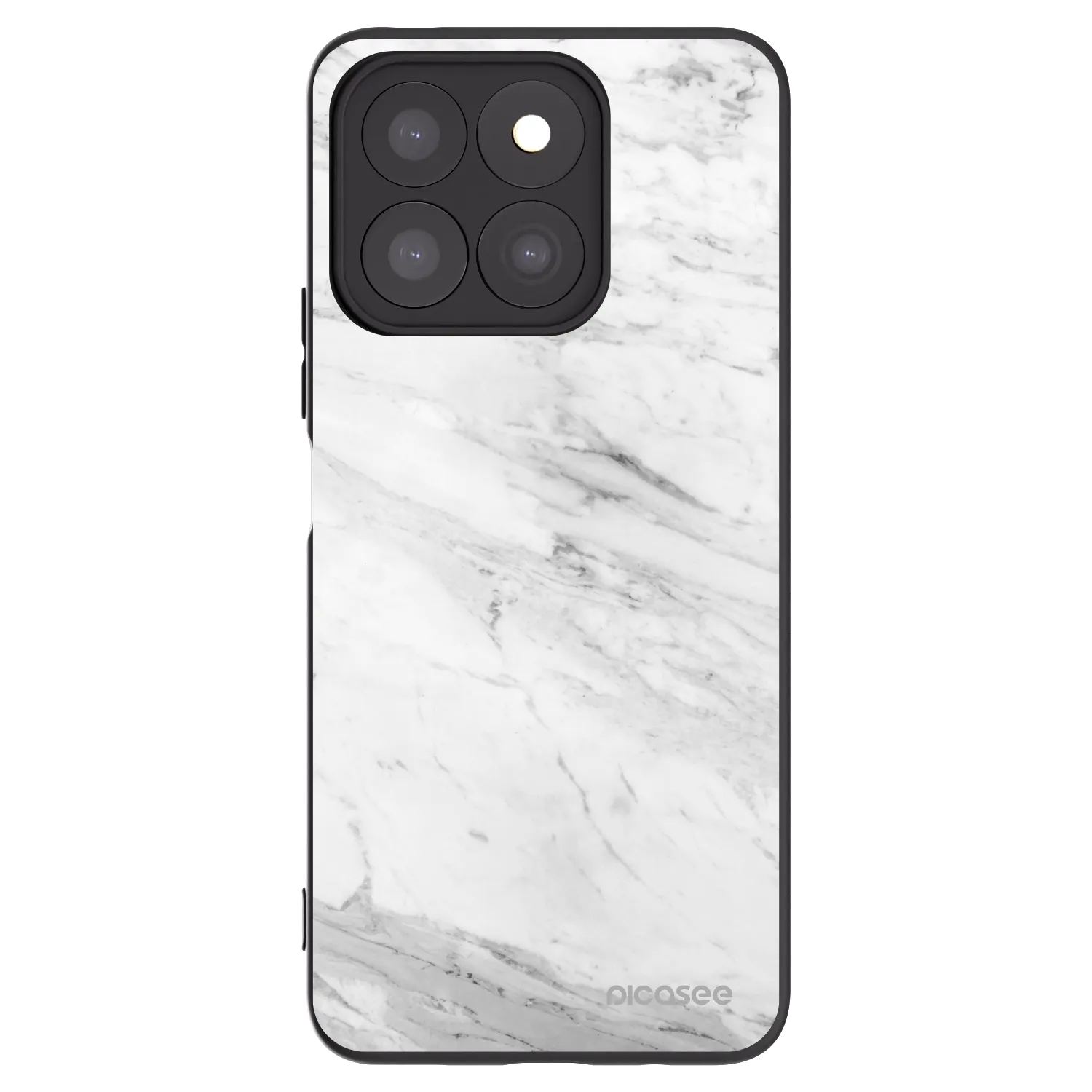 Picasee silikonski črni ovitek za Honor X8c - White marble