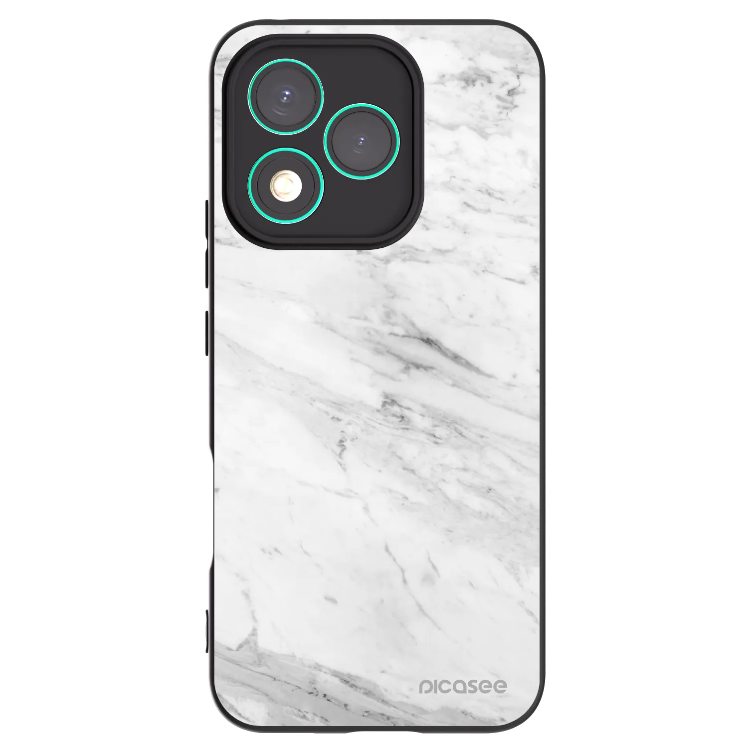 Picasee silikonski črni ovitek za Honor 400 Lite 5G - White marble