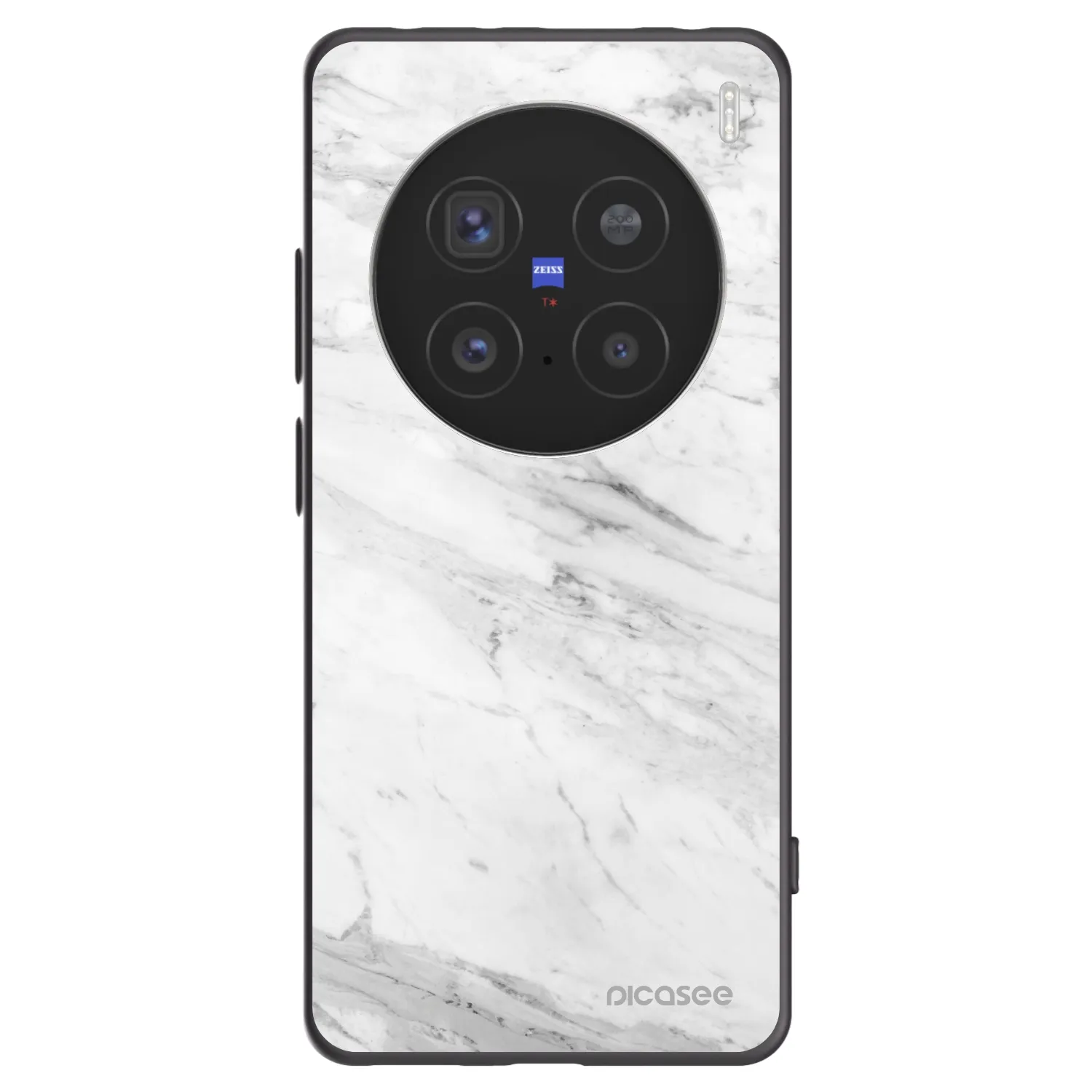 Picasee silikonski črni ovitek za Vivo X200 Pro - White marble