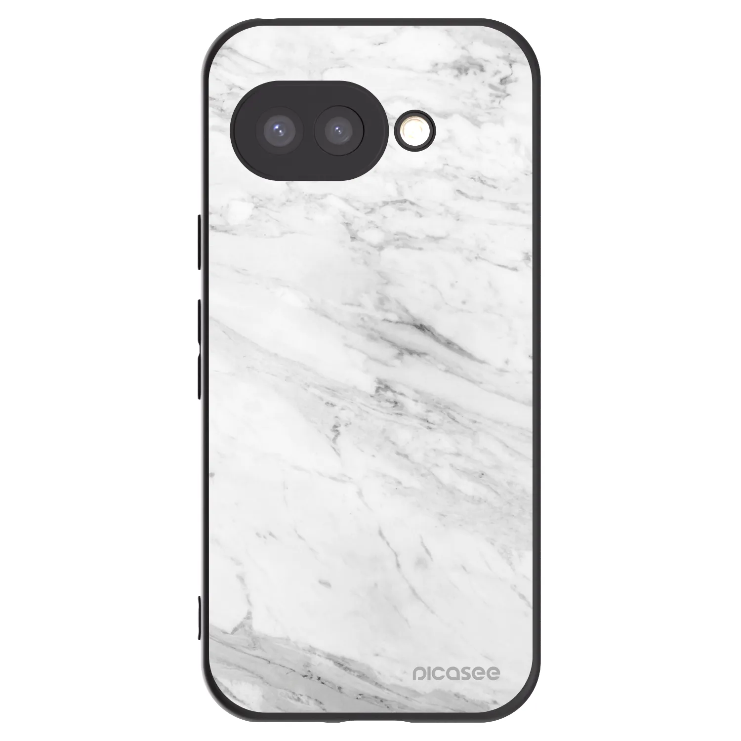 Picasee silikonski črni ovitek za Google Pixel 9a - White marble