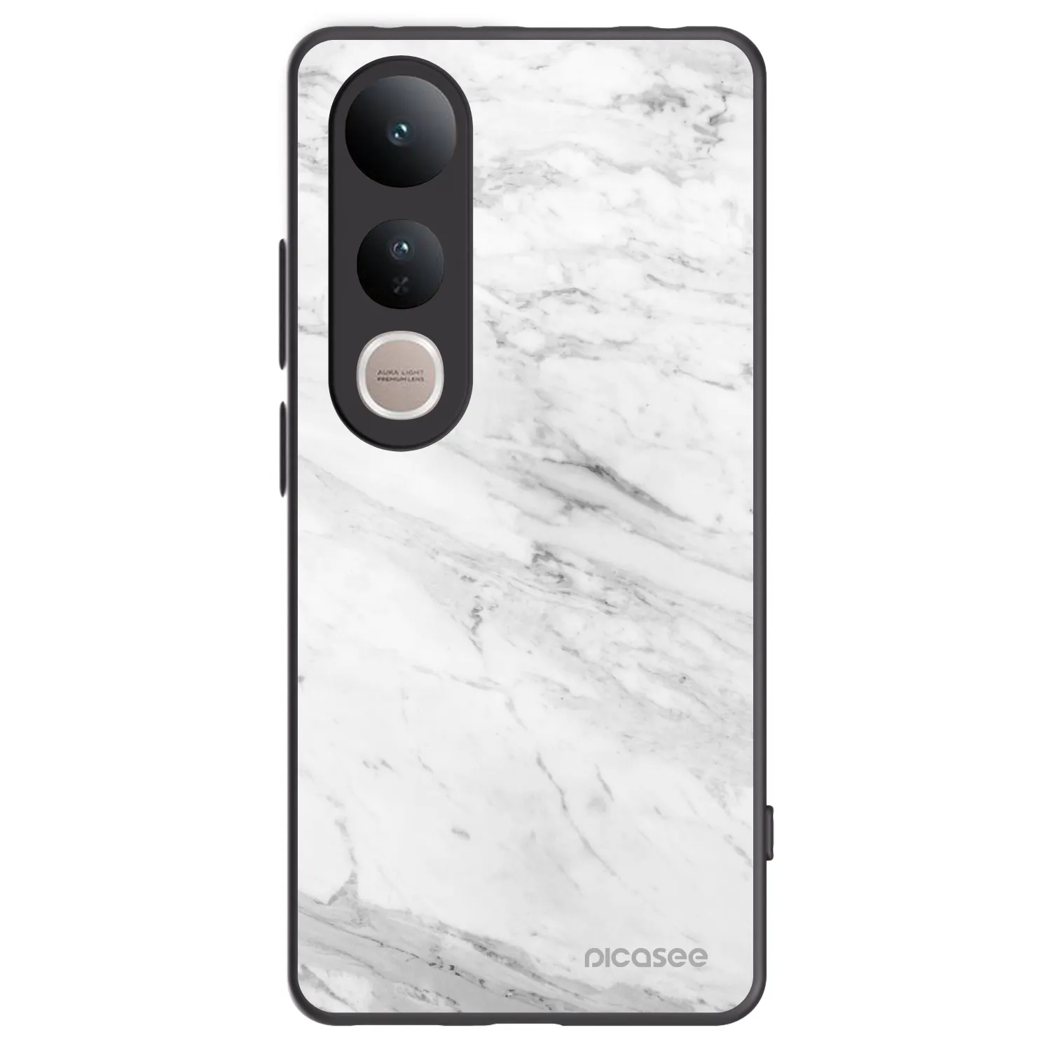 Picasee silikonski črni ovitek za Vivo V50 Lite 5G - White marble