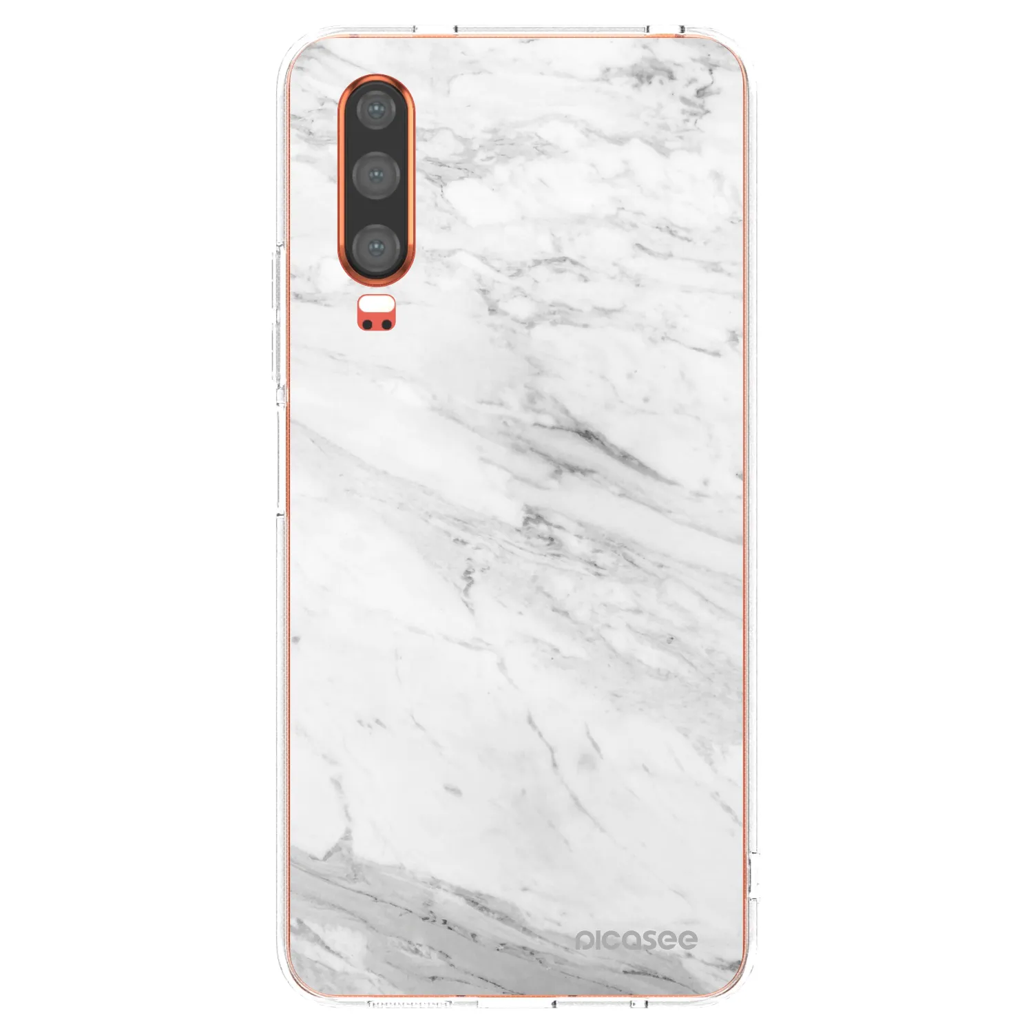 Picasee silikonski prozorni ovitek za Huawei P30 - White marble