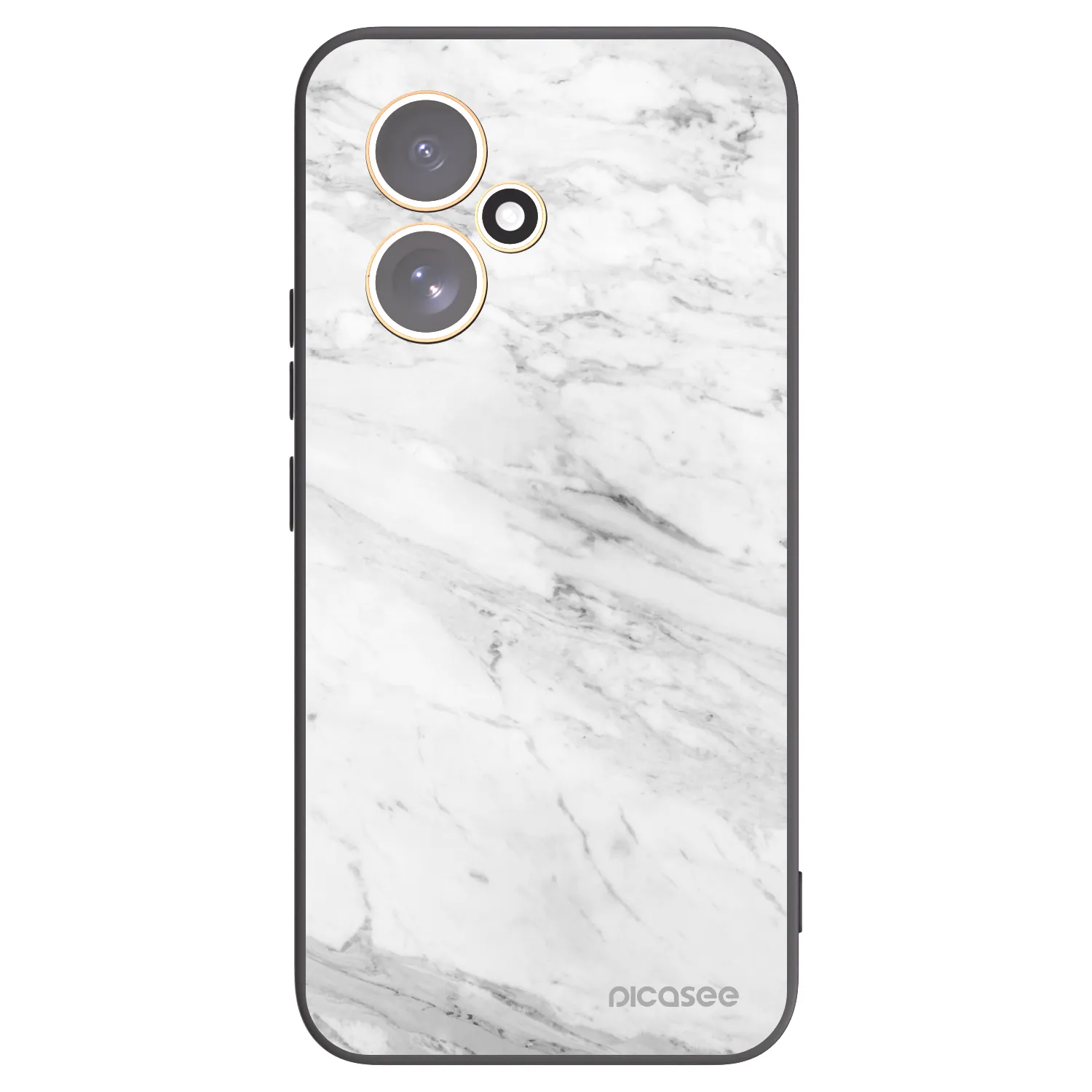 Picasee silikonski črni ovitek za Honor 400 5G - White marble