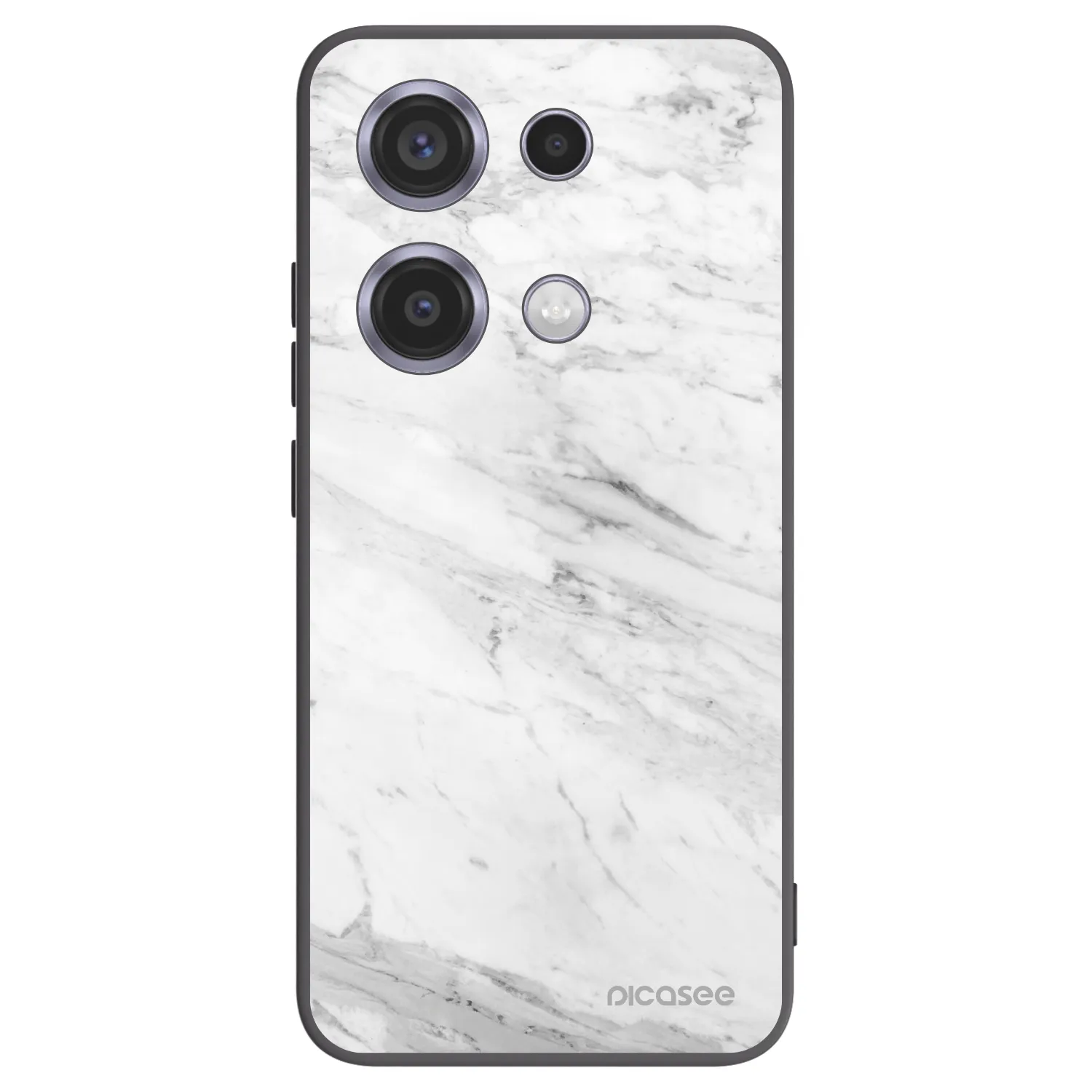 Picasee silikonski črni ovitek za Xiaomi Redmi Note 14S - White marble