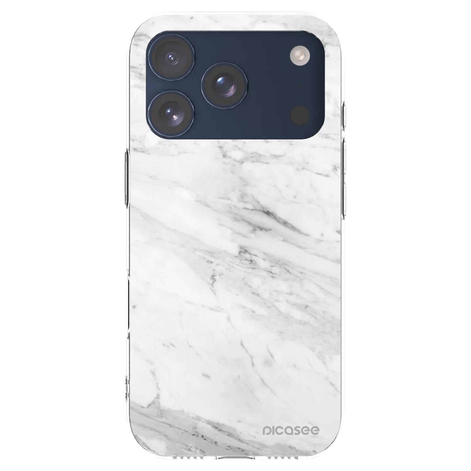 Picasee silikonski prozorni ovitek za Apple iPhone 17 Pro - White marble