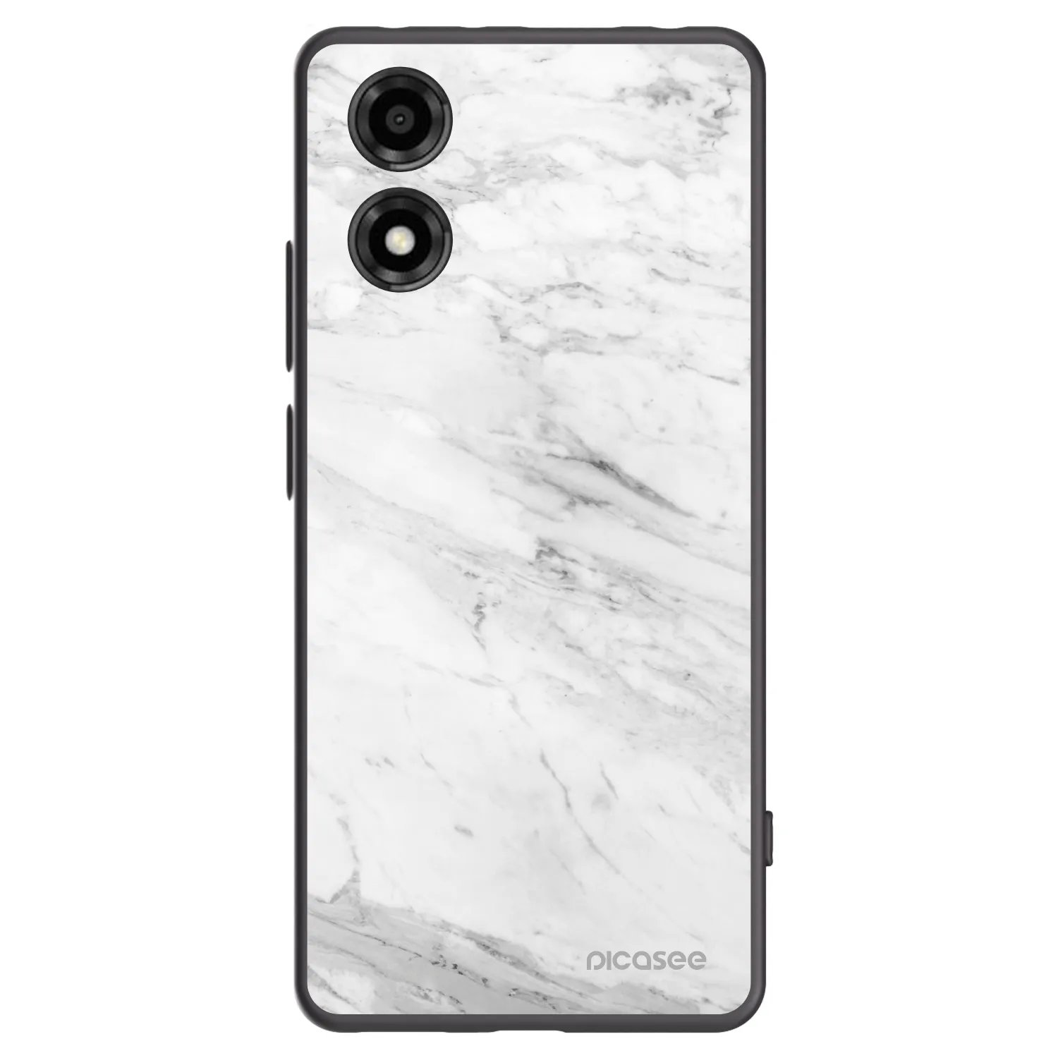 Picasee silikonski črni ovitek za Motorola Moto E14 - White marble