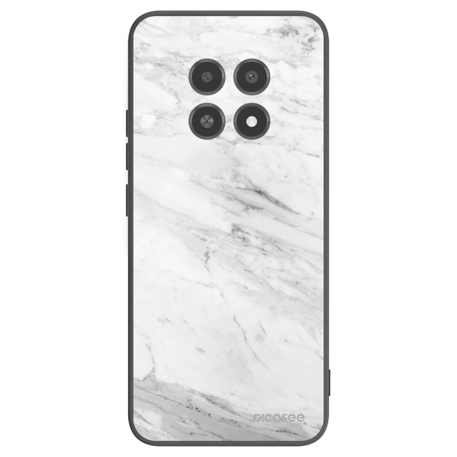 Picasee silikonski črni ovitek za Realme 12X - White marble