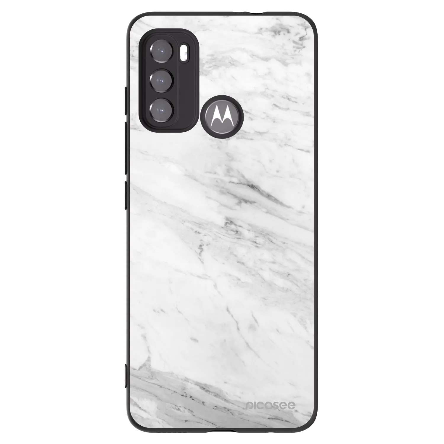 Picasee silikonski črni ovitek za Motorola Edge 60 5G - White marble