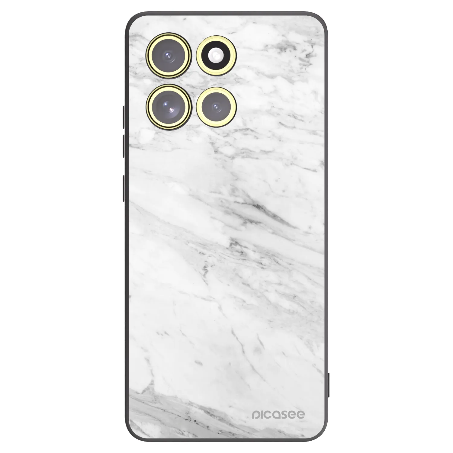 Picasee silikonski črni ovitek za Motorola Moto G86 5G - White marble