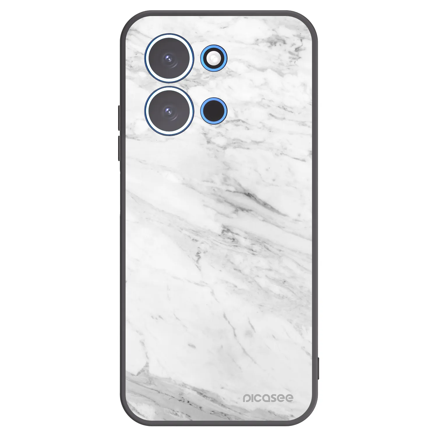 Picasee silikonski črni ovitek za Xiaomi Redmi 15C 4G - White marble
