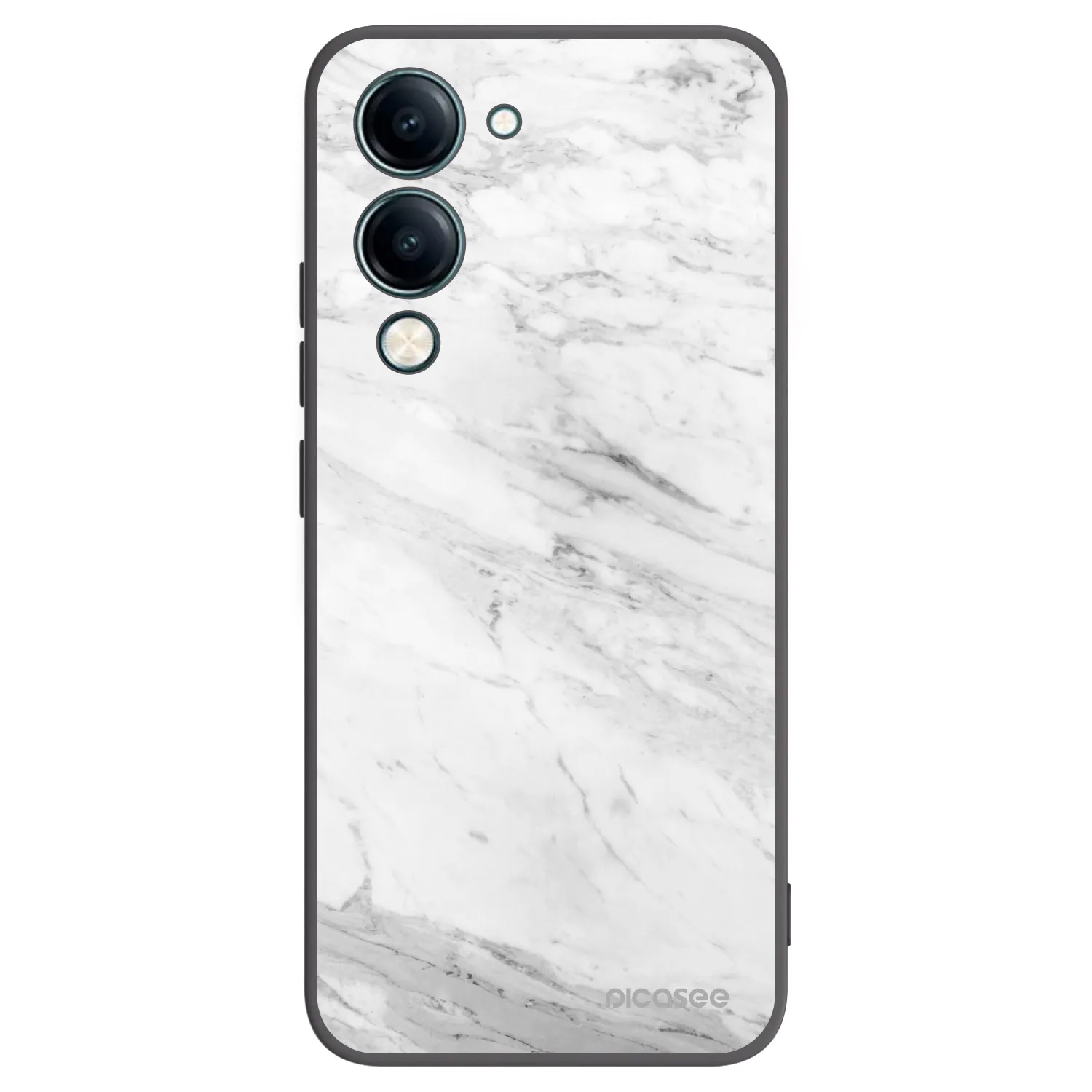 Picasee silikonski črni ovitek za Vivo Y29s 5G - White marble