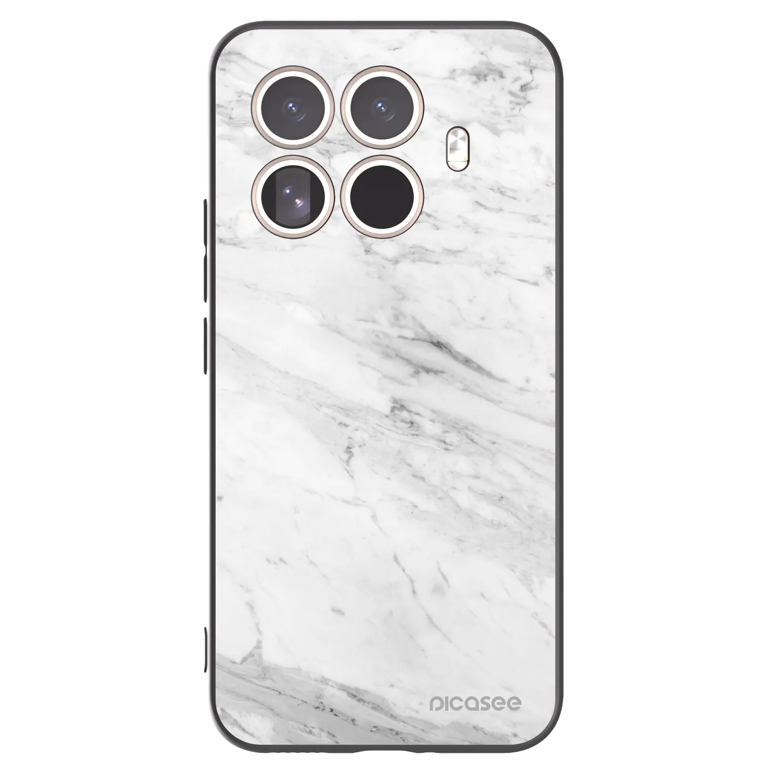 Picasee silikonski črni ovitek za Xiaomi 15T Pro - White marble
