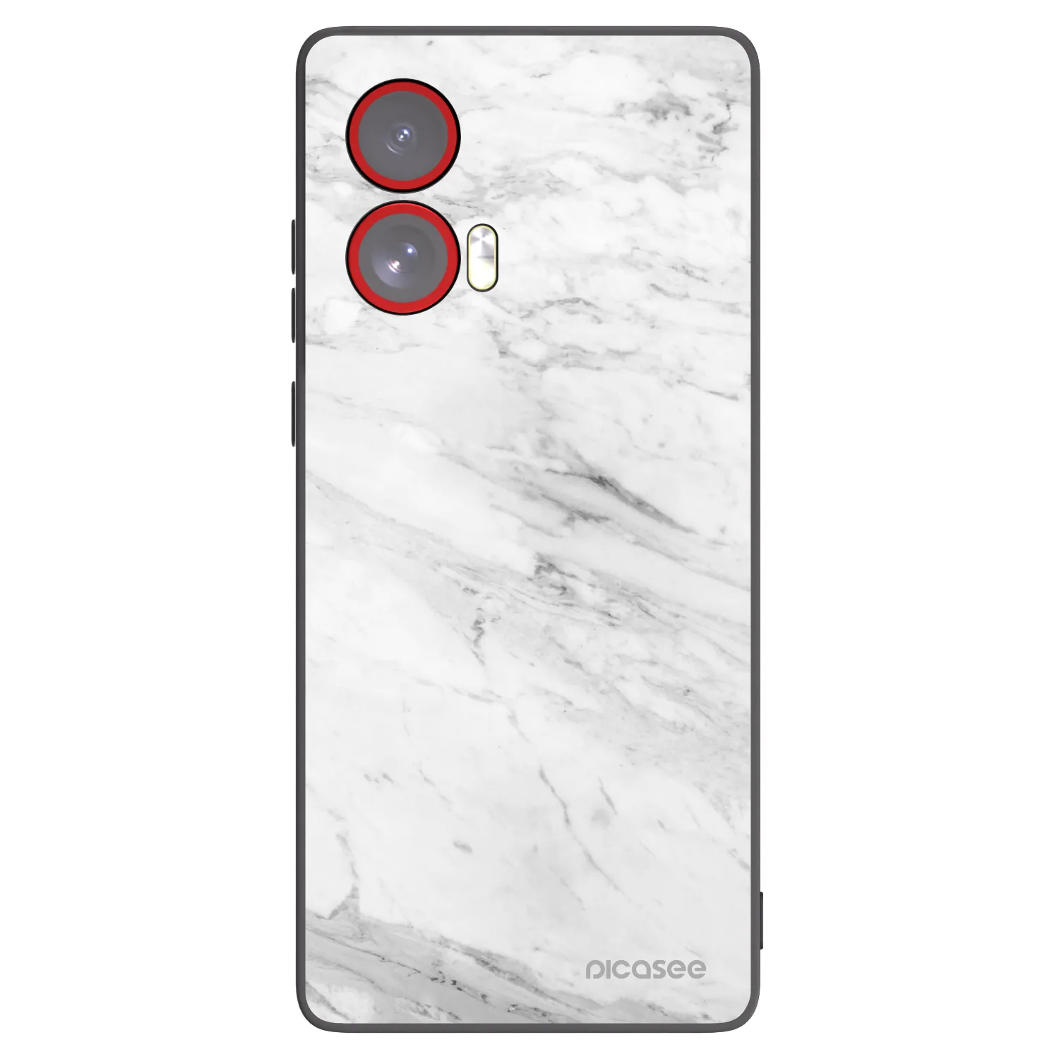 Picasee silikonski črni ovitek za Motorola Edge 50 Fusion - White marble