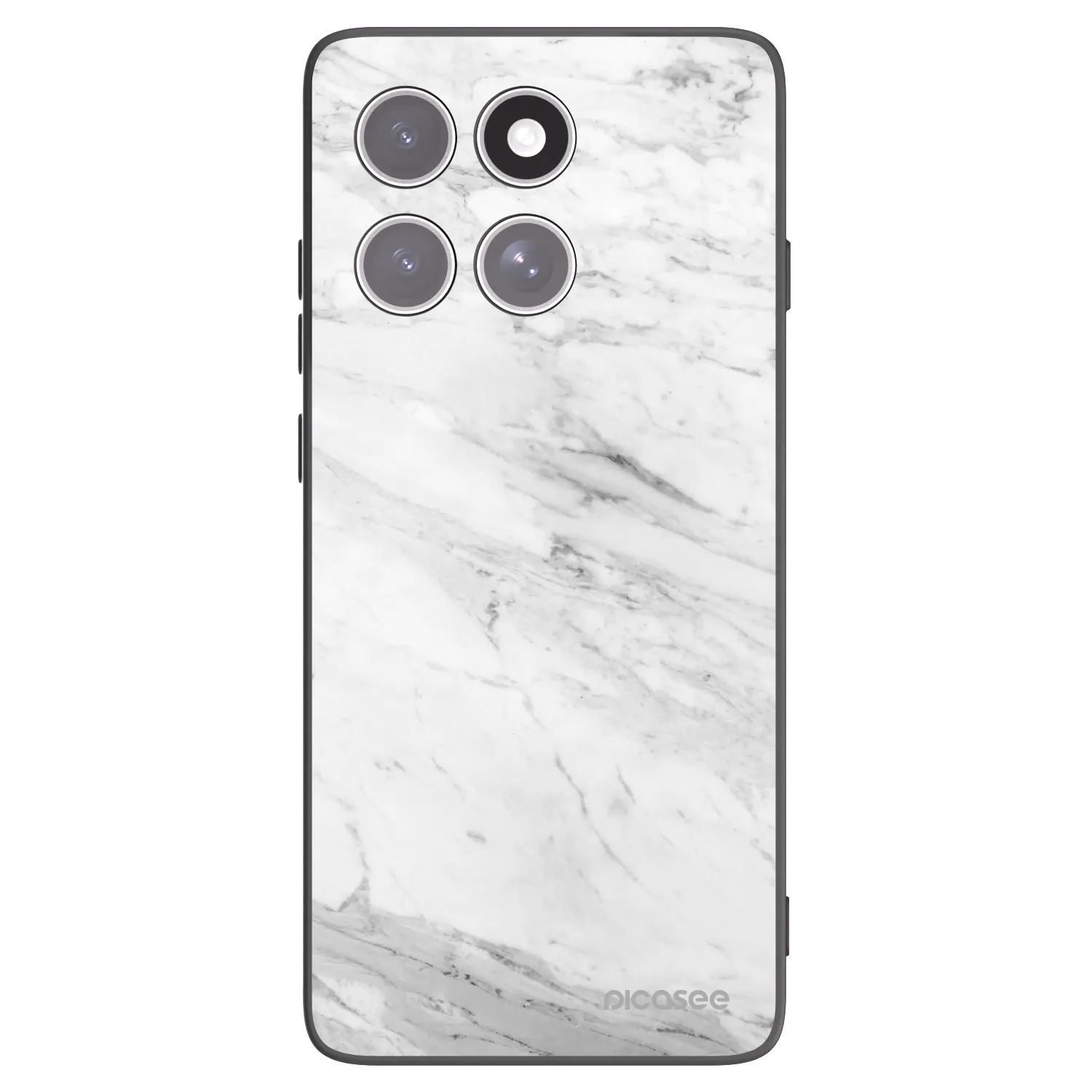 Picasee silikonski črni ovitek za Motorola Edge 60 Fusion - White marble