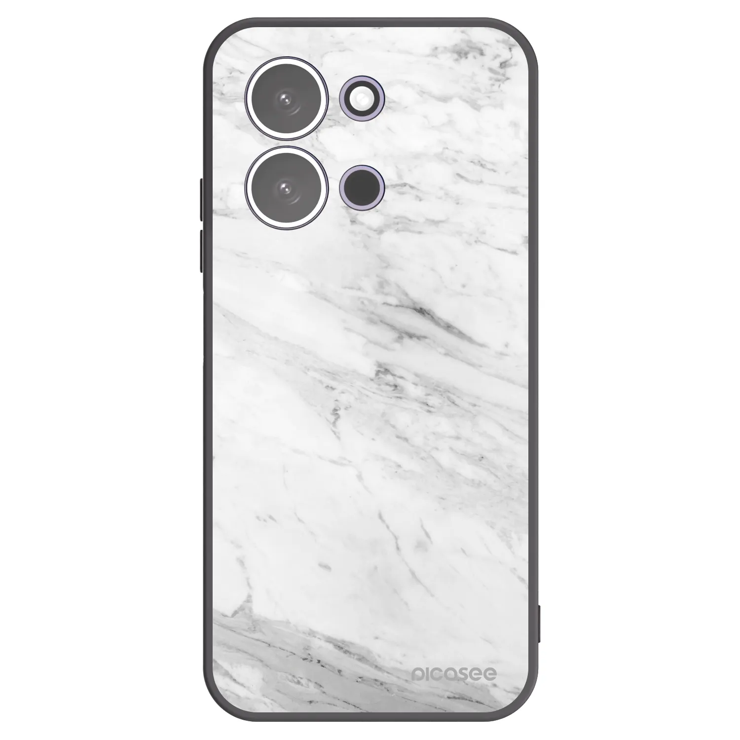 Picasee silikonski črni ovitek za Xiaomi Redmi 15C 5G - White marble