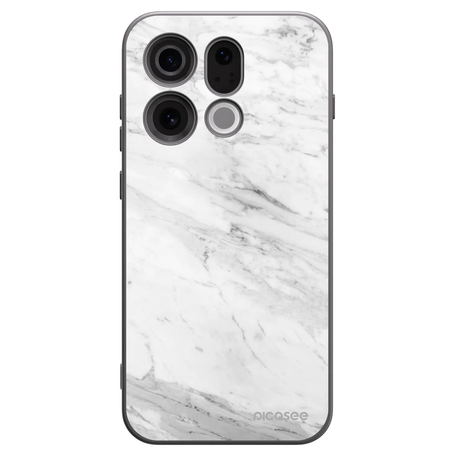 Picasee silikonski črni ovitek za OPPO Find X9 - White marble