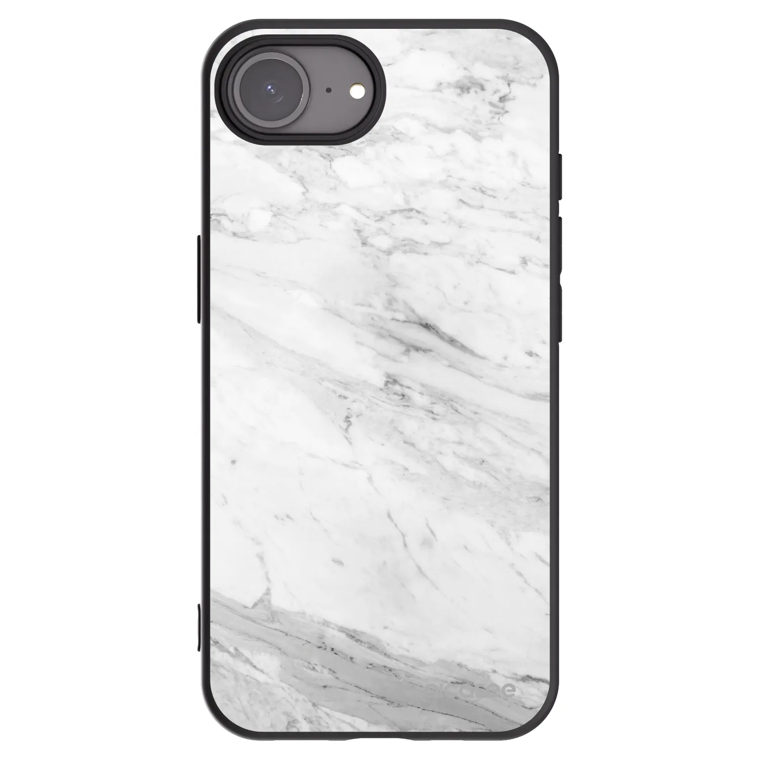 Picasee silikonski črni ovitek za Apple iPhone 17e - White marble