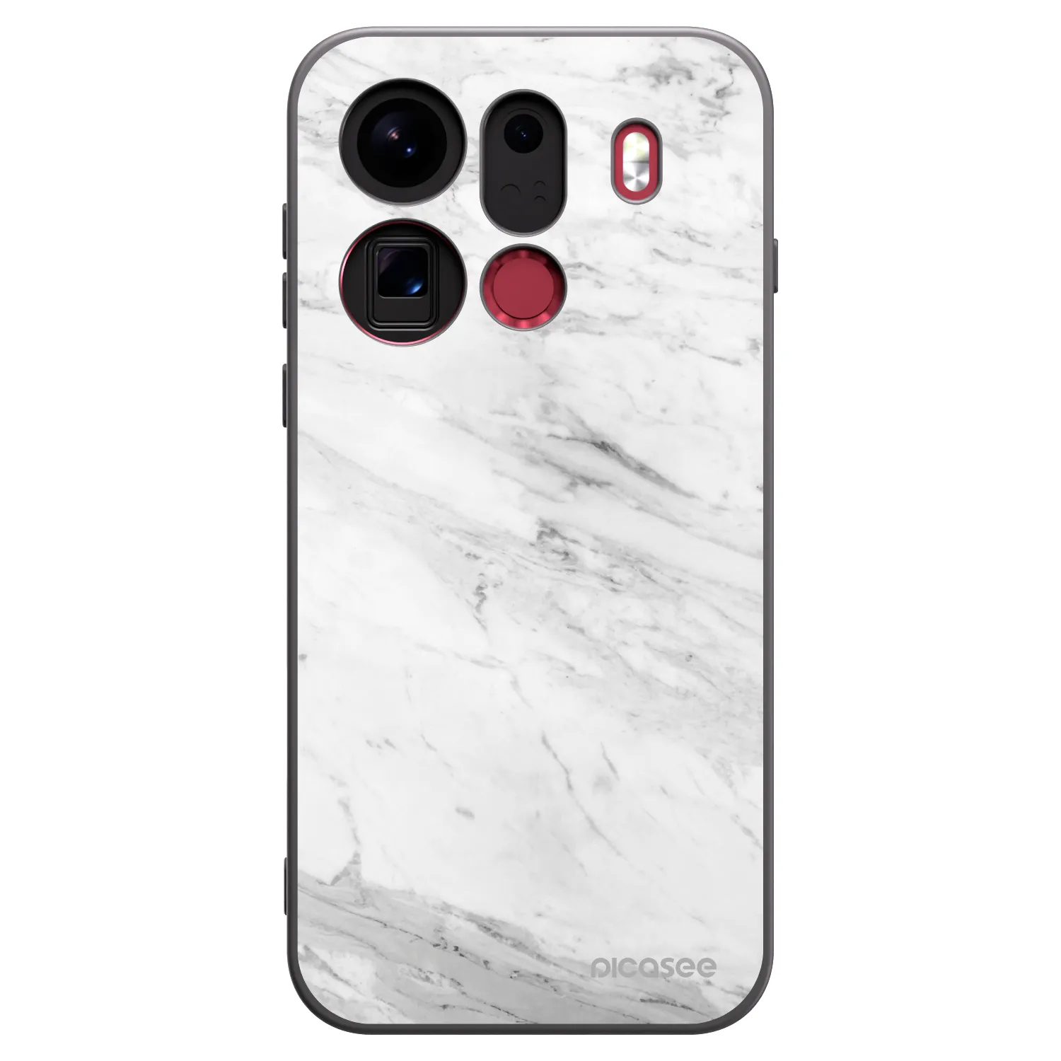 Picasee silikonski črni ovitek za OPPO Find X9 Pro - White marble