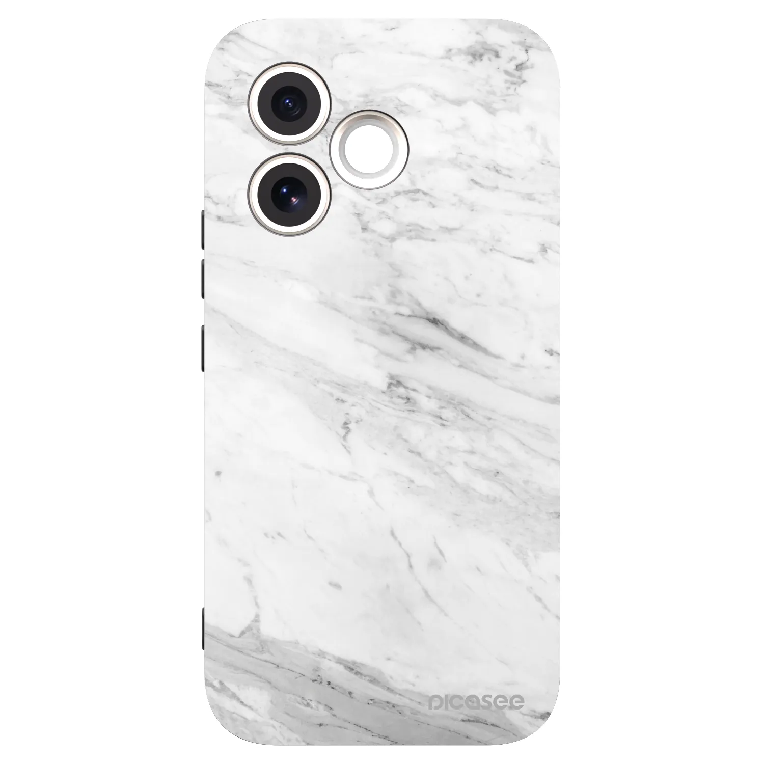 Picasee silikonski črni ovitek za Honor 600 Lite - White marble