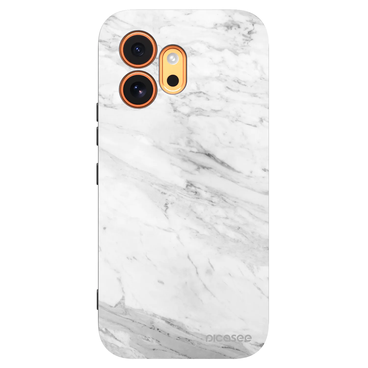 Picasee silikonski črni ovitek za Honor 600 - White marble