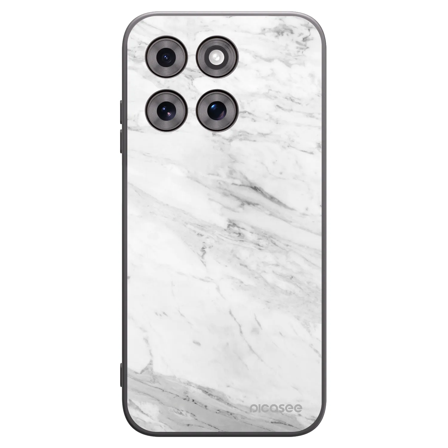 Picasee silikonski črni ovitek za Motorola Moto G77 - White marble
