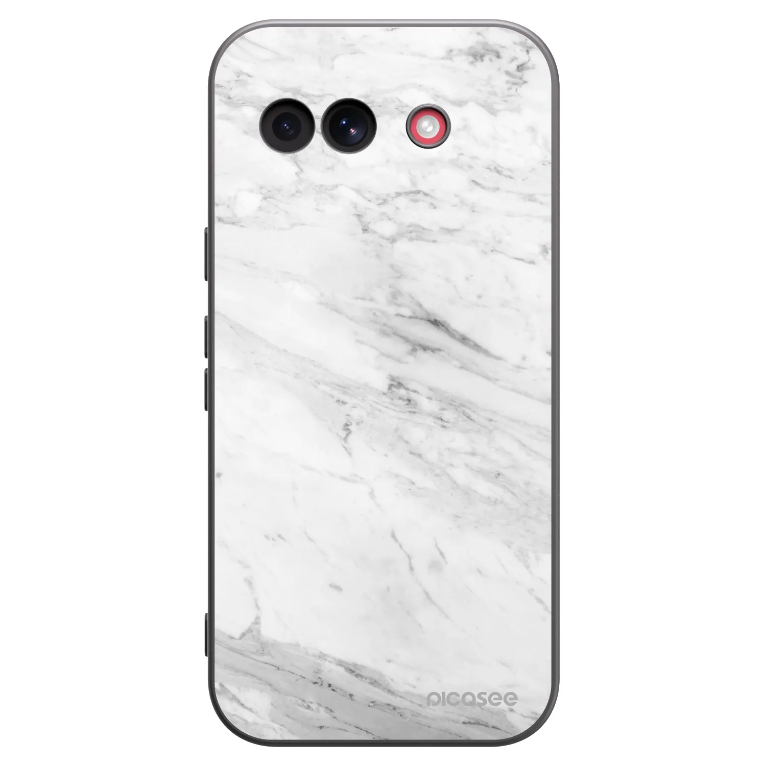 Picasee silikonski črni ovitek za Google Pixel 10a - White marble