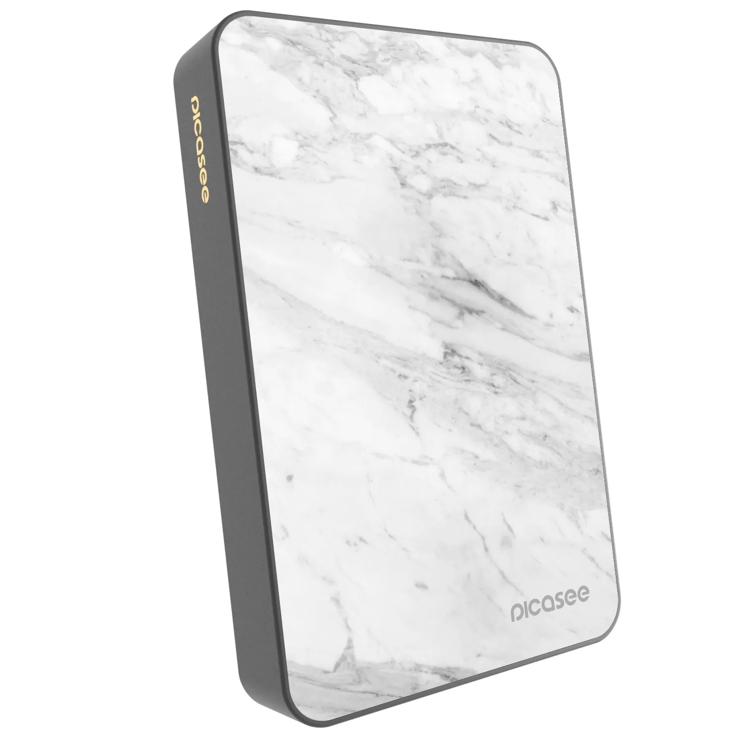 Picasee Prenosna baterija z MagSafe 10 000 mAh Siva - White marble