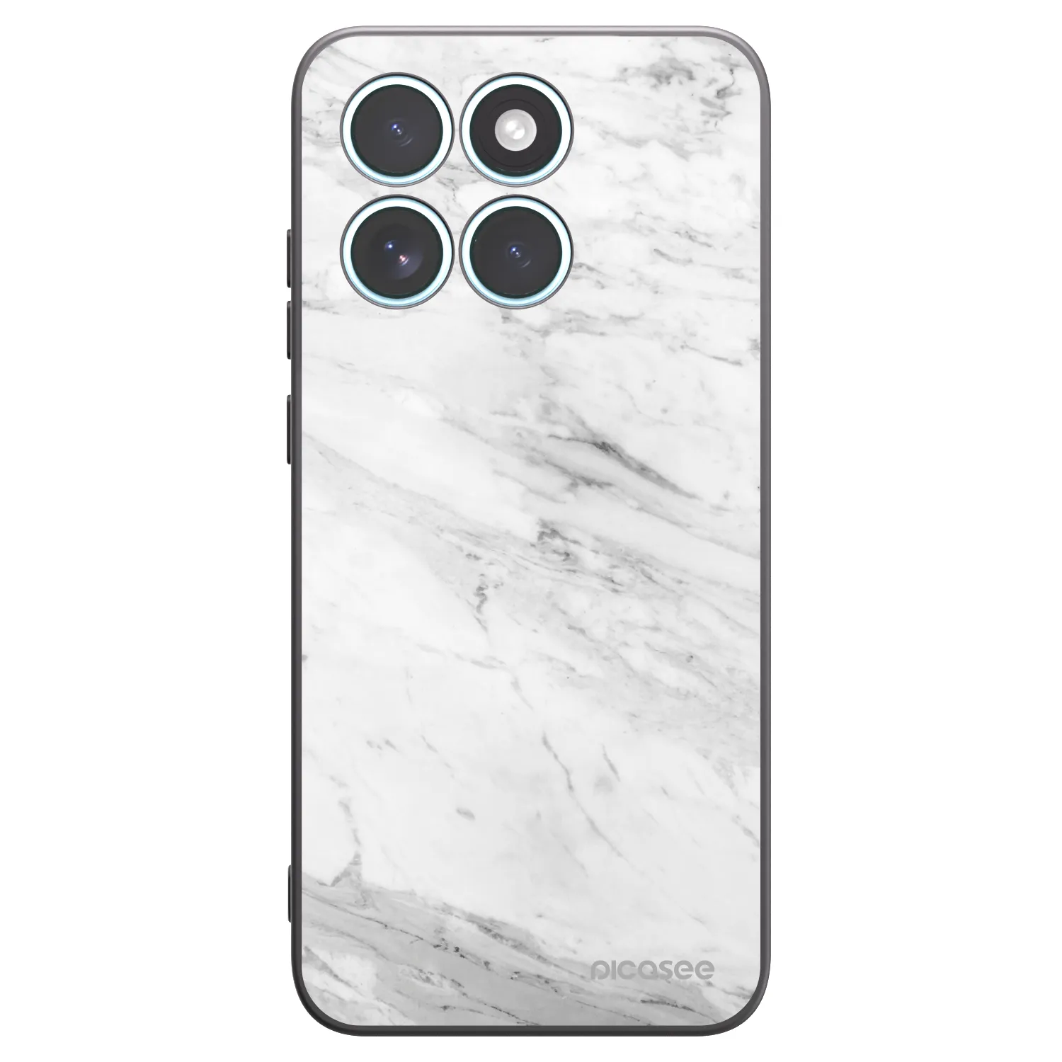Picasee silikonski črni ovitek za Motorola Edge 70 Fusion - White marble