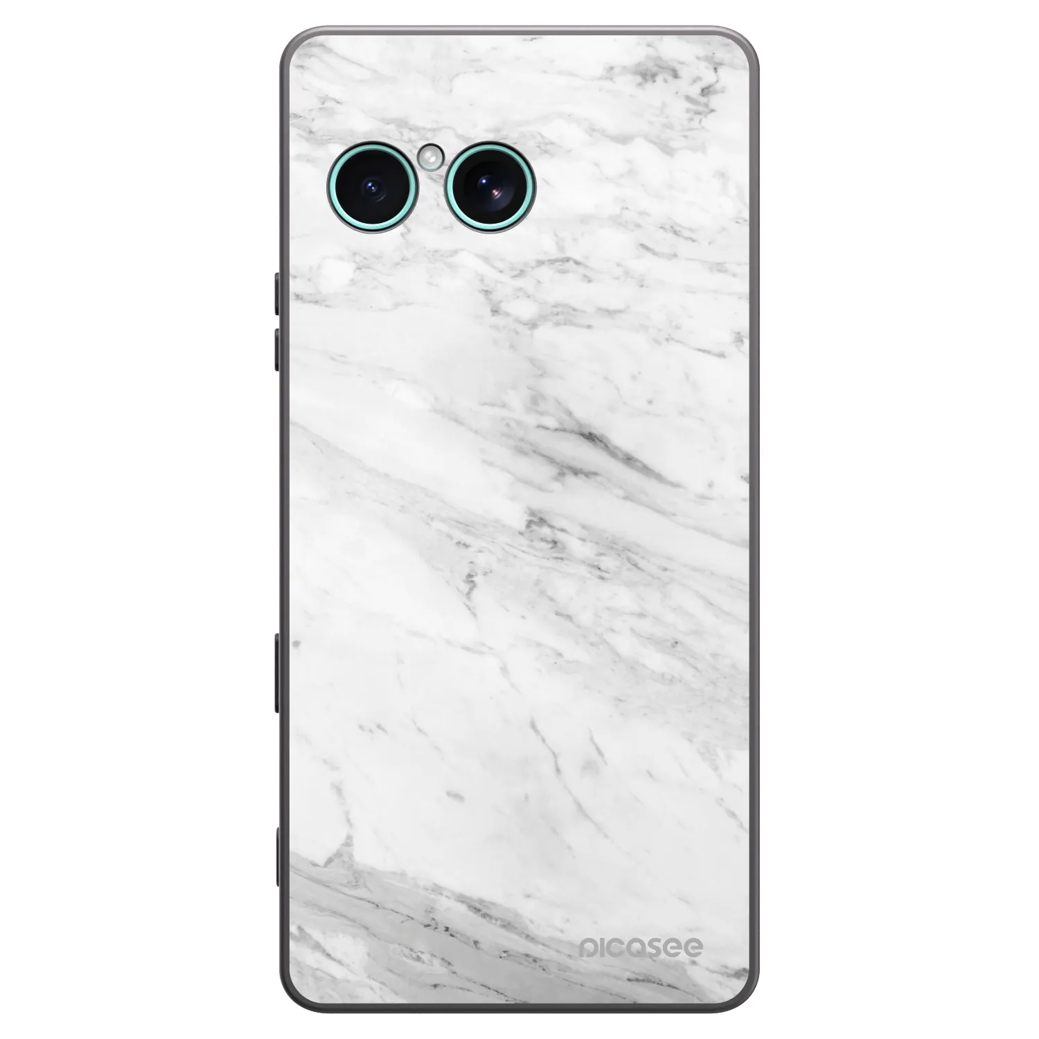 Picasee silikonski črni ovitek za Sony Xperia 10 VII - White marble