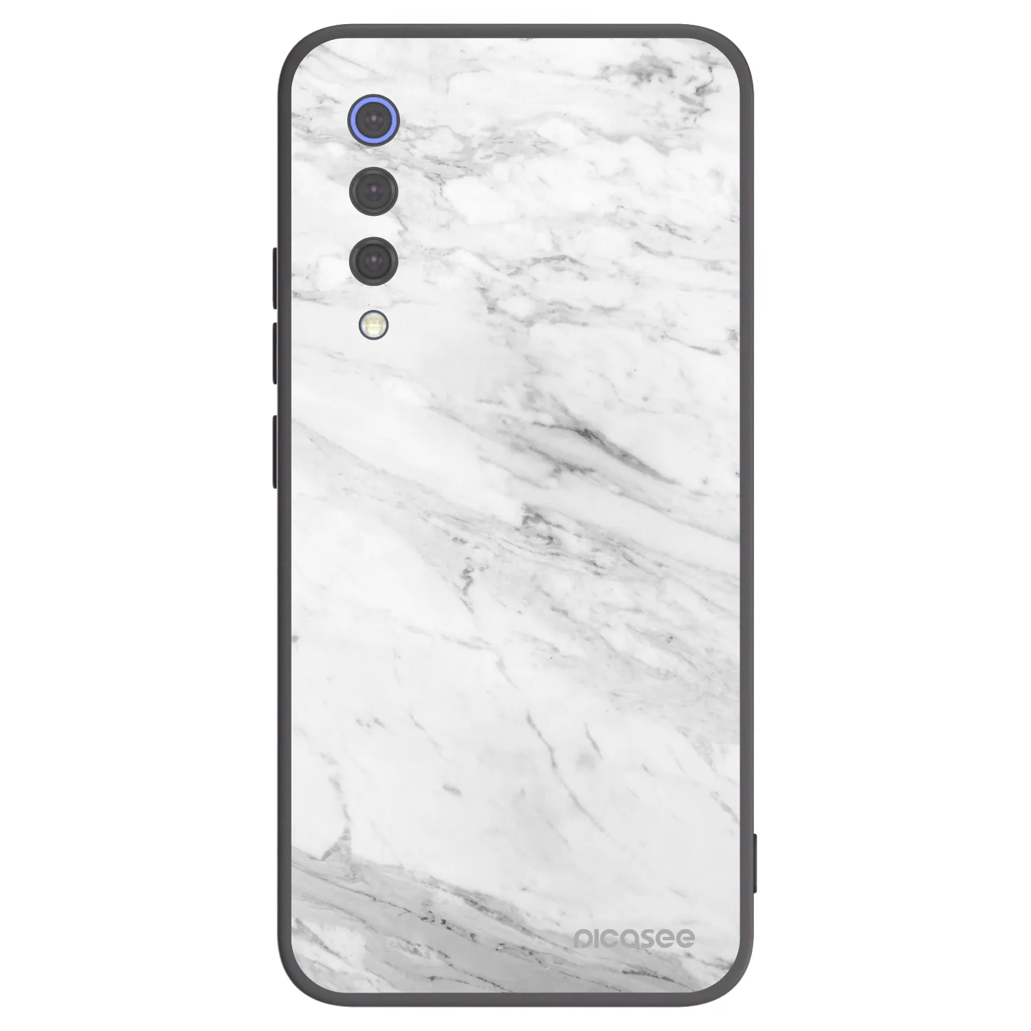 Picasee silikonski črni ovitek za Xiaomi Mi 9 SE - White marble