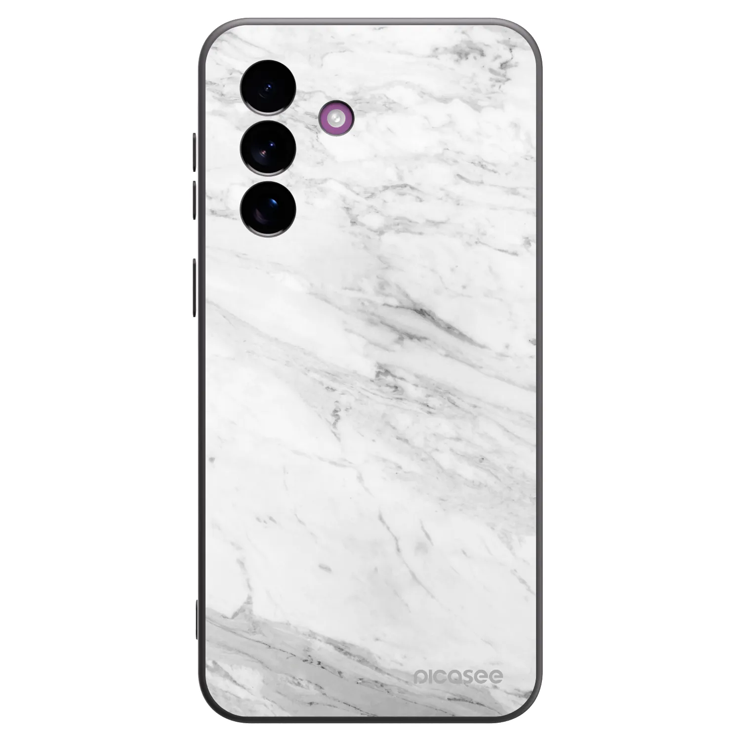 Picasee silikonski črni ovitek za Samsung Galaxy A37 - White marble