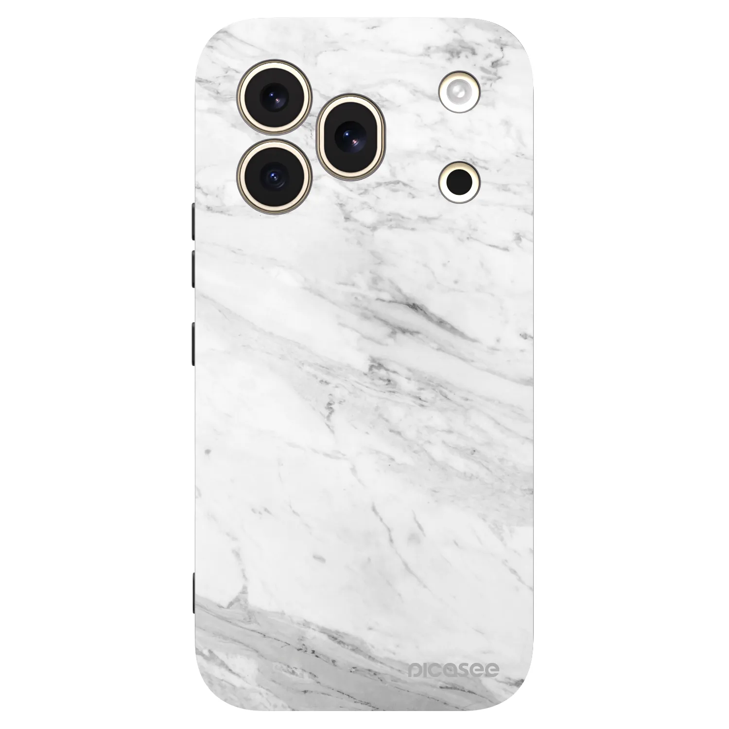 Picasee silikonski črni ovitek za Honor 600 Pro - White marble