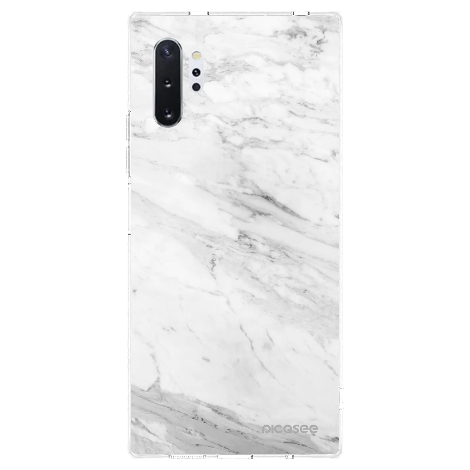 Picasee silikonski prozorni ovitek za Samsung Galaxy Note 10+ N975F - White marble