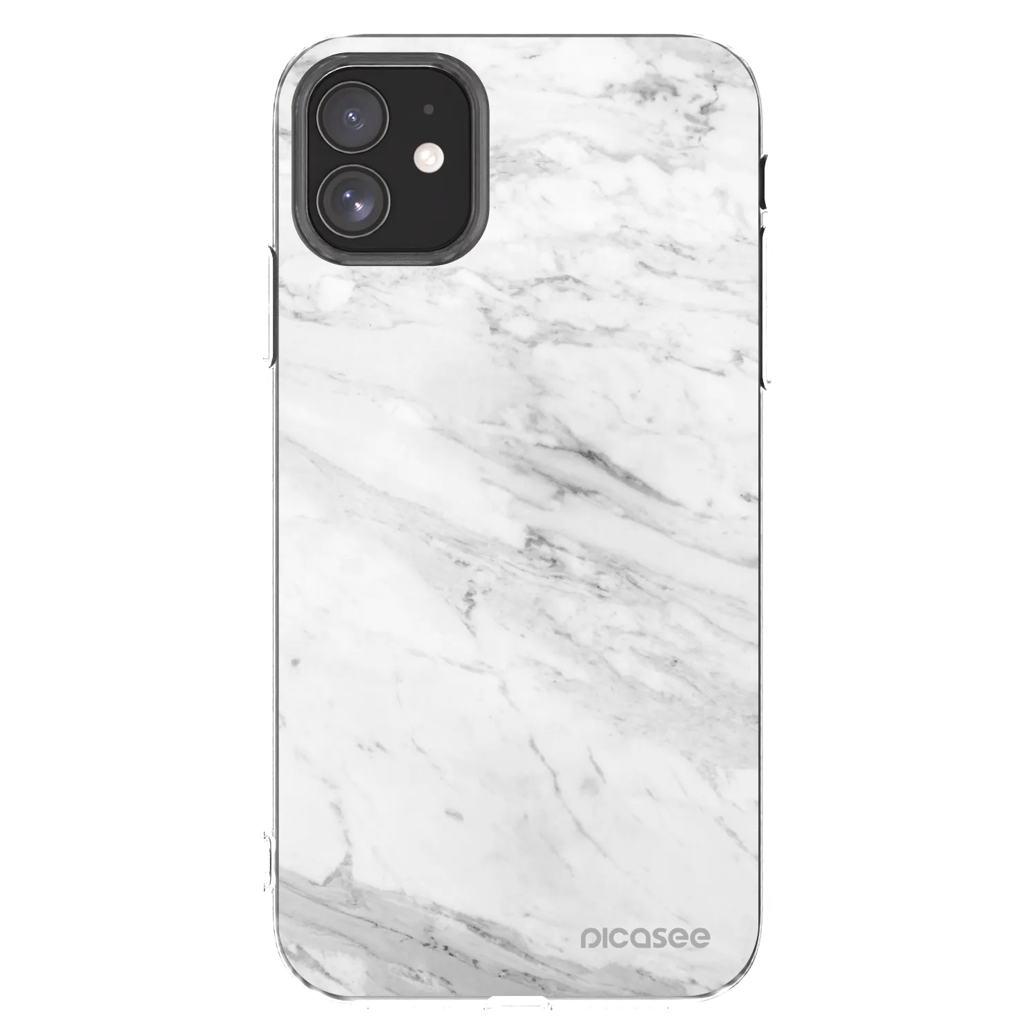 Picasee silikonski prozorni ovitek za Apple iPhone 11 - White marble