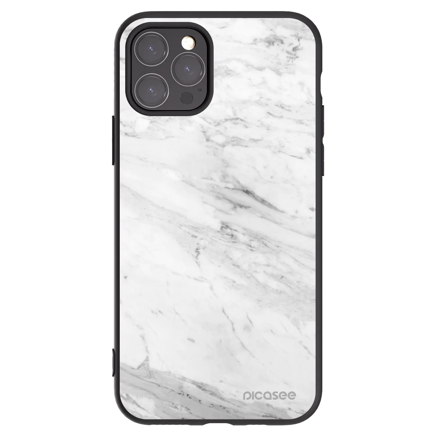 Picasee silikonski črni ovitek za Apple iPhone 11 Pro - White marble