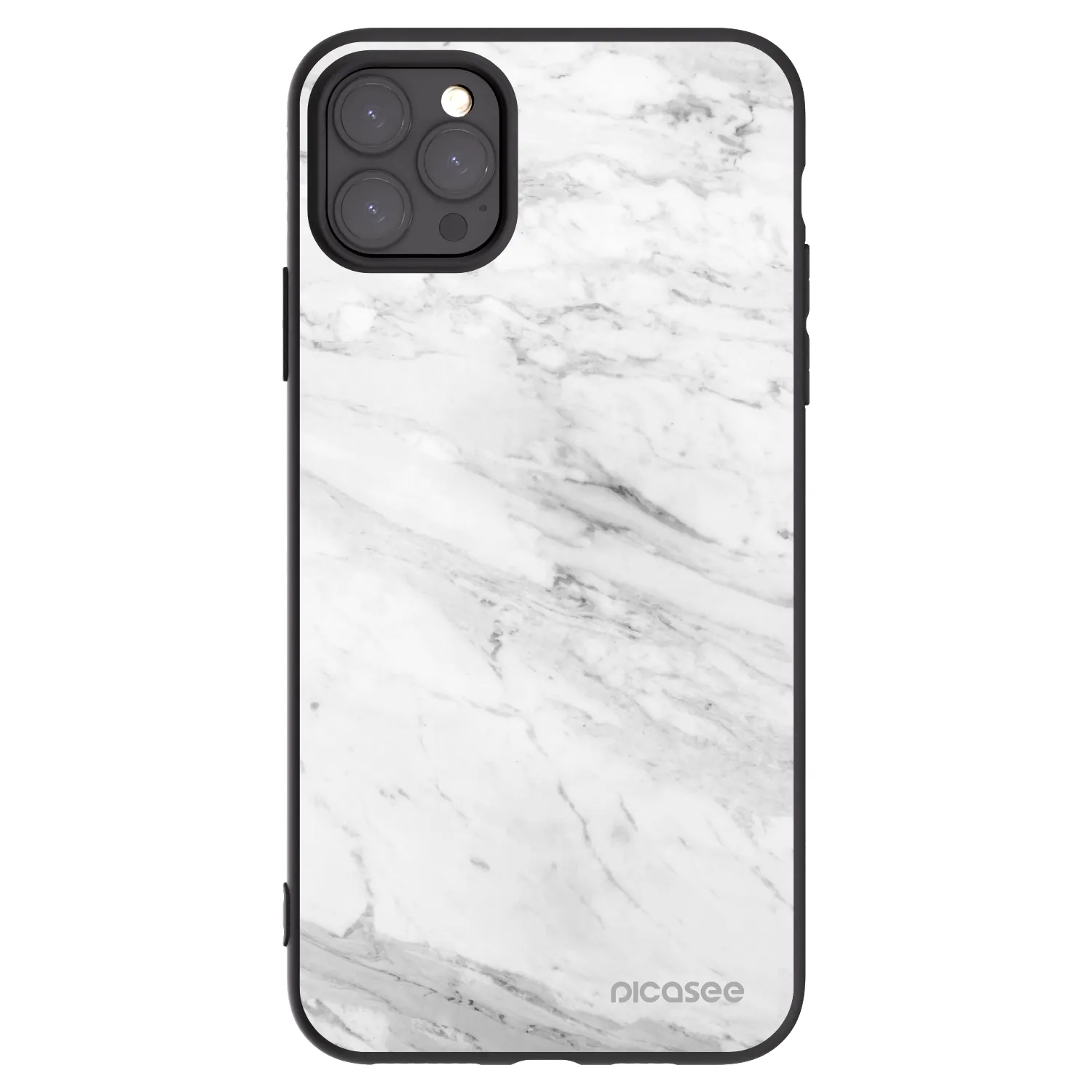Picasee silikonski črni ovitek za Apple iPhone 11 Pro Max - White marble