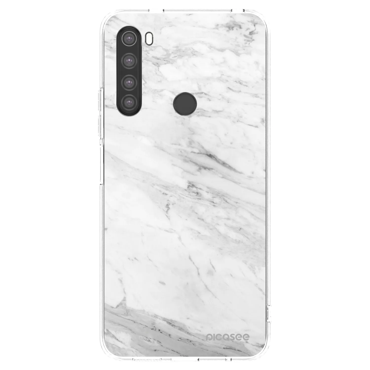 Picasee silikonski prozorni ovitek za Xiaomi Redmi Note 8 - White marble
