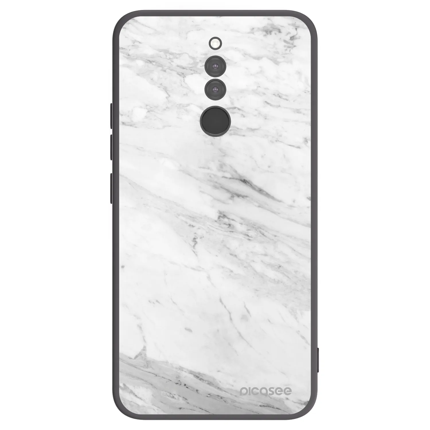 Picasee silikonski črni ovitek za Xiaomi Redmi 8 - White marble