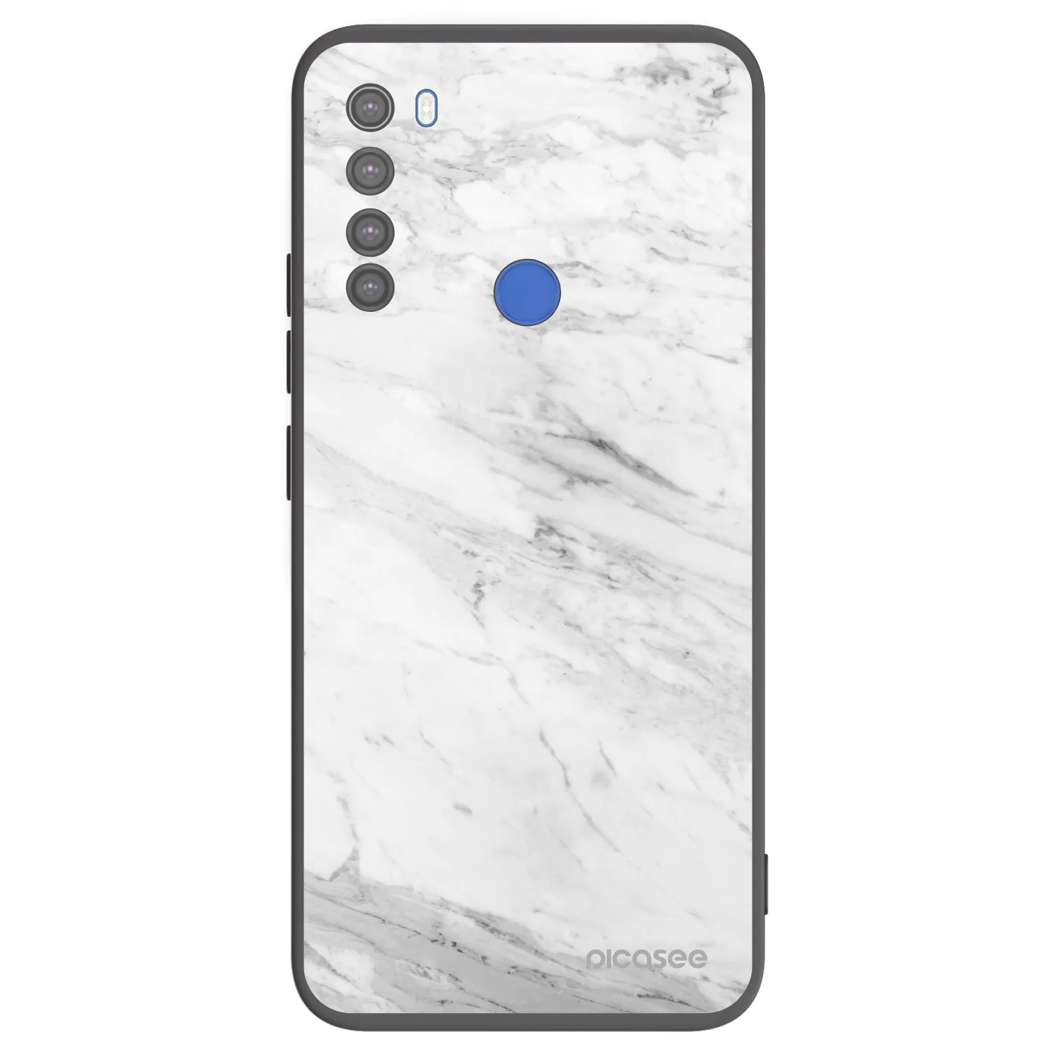 Picasee silikonski črni ovitek za Xiaomi Redmi Note 8T - White marble