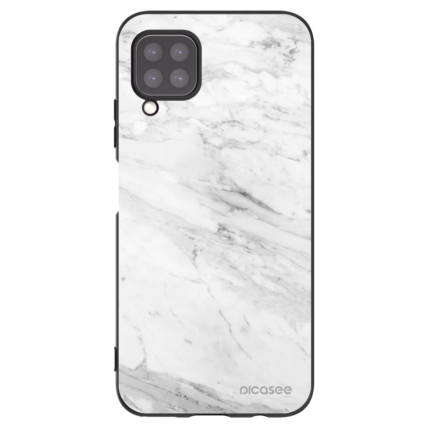 Picasee silikonski črni ovitek za Huawei P40 Lite - White marble